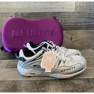 NFINITY Bioniq 2.0 Cheer Cheerleading Shoes Womens Silver White Back NEW 12